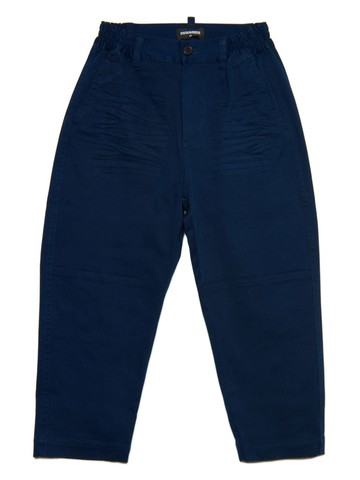 Dsquared2 Kids - elasticated-waistband tapered trousers - kids - Cotton/Elastane - 8 yrs - Blue