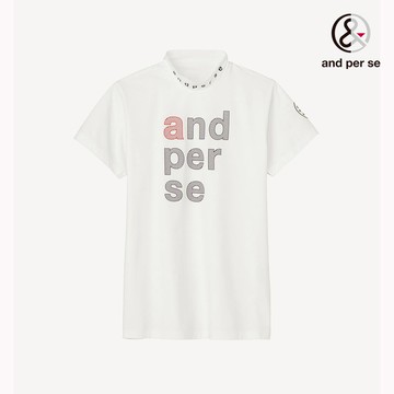 【and per se】女款白色彈性吸汗UV防護環保設計運動風格立領短棉 DLV29505