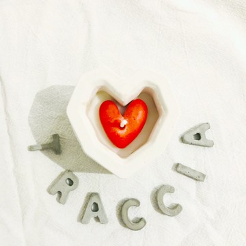 香氛系列-迷你愛心水泥蠟燭/質感白