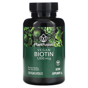 PlantFusion, 全素生物維生素，5000 微克，120 粒全素膠囊