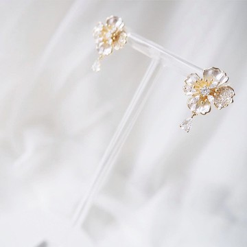 新娘耳環 新娘耳夾 生日禮物 優雅 耳環 耳夾 客製化 定制