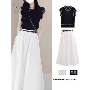 LILY MOST夏季多巴胺穿搭一整套微胖顯瘦法式連衣裙套裝女半身裙