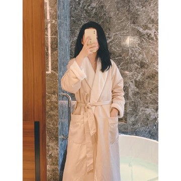 Hilton希爾頓酒店浴袍情侶睡袍 男女同款春秋加厚睡袍女冬長款