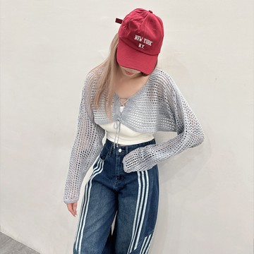 前交叉綁帶短版針織衣-灰【KT224664】