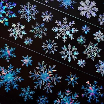🔥臺灣熱賣🔥雪花 就醬手帳貝殼光天氣自然元素流麻谷美咕卡貼紙pet裝飾膠帶