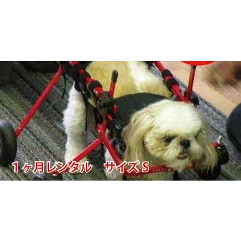 1ヶ月レンタル 4輪の犬の車椅子 K9カート犬用車椅子 S（5kg-8kg未満