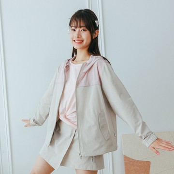 FILA 女防潑水可收納薄外套-米卡其 5JKA-1113-BG