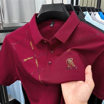 【巴黎精品】現貨+預購 夏季短袖上衣男襯衫高爾夫球衫個性刺繡短袖T恤商務領-薄款男POLO衫8色a1jw56