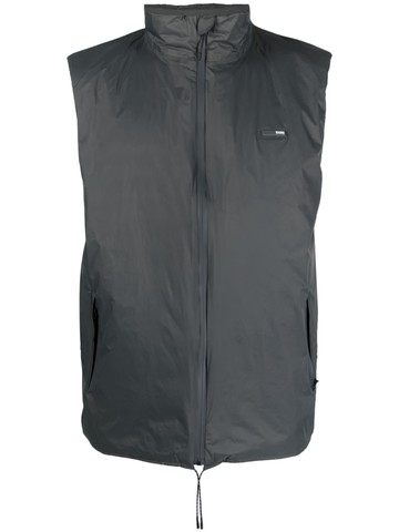 Rains - stand-up collar lightweight gilet - unisex - Polyurethane/Polyester/Nylon/Nylon - M - Grey