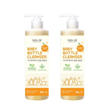 奶瓶清潔 韓國 AGA 嬰兒奶瓶蔬果清潔劑 500ml 2入組