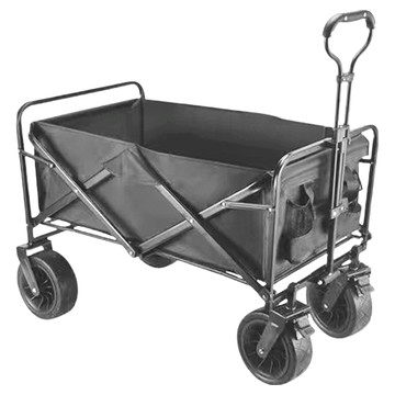 全鋼車架露營車越野折疊小推車 10吋坦克輪 + 帶煞車 90 x 50cm  火岩咖  1台