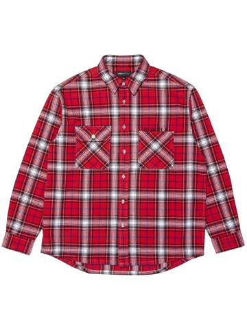 Purple Brand - plaid-print flannel shirt - men - pure cotton - XXL - Red