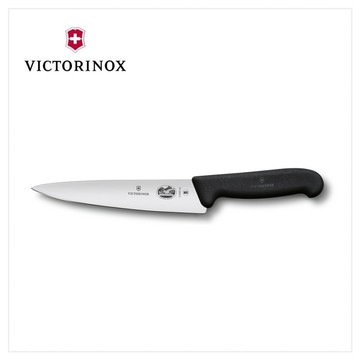 VICTORINOX 瑞士維氏 Fibrox 防滑手柄切肉刀 19cm 黑 5.2003.19