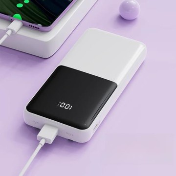 3C超薄雙向快充自帶雙線10000毫安移動電源66W便攜LED數顯充電寶