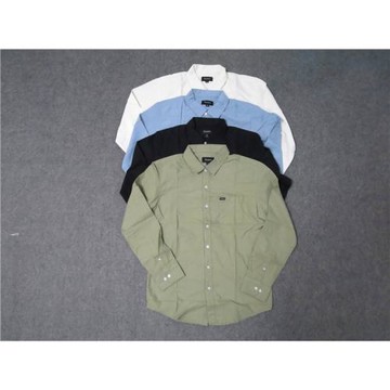 美式復古休閑街牌滑板牛津紡長袖襯衣男士春款襯衫商務打底多色