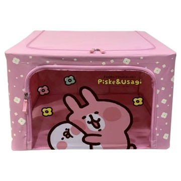 百納箱 摺疊收納系列  卡娜赫拉的小動物 粉色  66L  1個