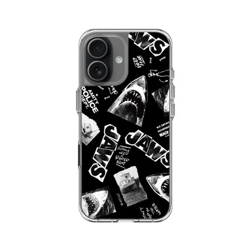 iPhone 17 Clear Case（相機按鈕） 透明 - Jaws - 大白鯊 - 黑白圖案