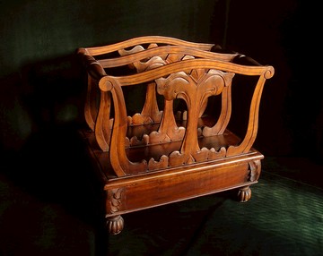 【老時光 OLD-TIME】早期大款厚重實木雕刻書報架*僅寄郵局*