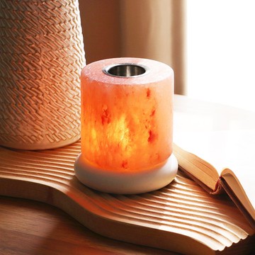 小精油鹽燈 l 小玫瑰圓柱 I 附贈五行複方精油x1 多款選擇 擴香