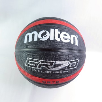 molten BGR7DRBK 超耐磨12片貼 深溝橡膠籃球 7號籃球 黑紅【iSport愛運動】
