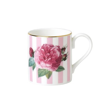 英國 RK | 庭園玫瑰金邊粉直紋骨瓷杯-280ml馬克杯