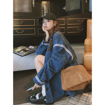 小香風寬松春秋款chic牛仔外套