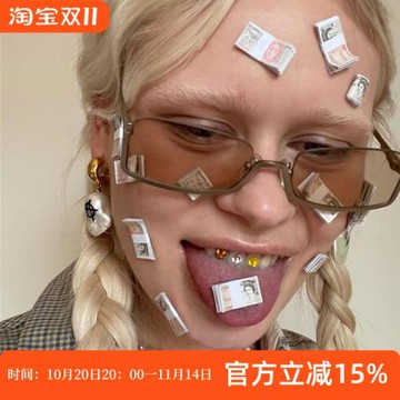 長方形未來科技感墨鏡女款2025新款茶色復古y2k太陽眼鏡雙層夾片
