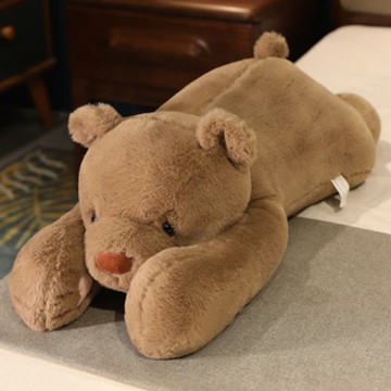 送隨機永生花【家寵LOVEHOME】 LOVEHOME 趴趴熊 趴熊貓 北極熊 熊貓 棕熊 動物 長條 - 100cm (棕熊)
