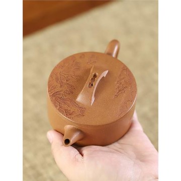 宜興紫砂壺原礦無酸洗全手工降坡泥大口漢瓦壺家用功夫茶壺