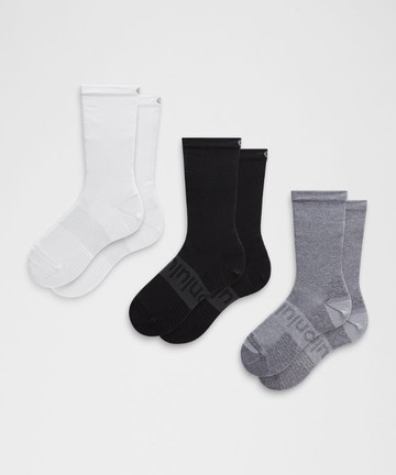 Unisex Power Stride Crew Socks 3 Pack Size Medium