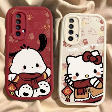 適用于真我X50手機殼RealmeX50M新款RMX2051全包防摔保護套真我x50m男女新年款可愛紅色凱蒂貓帕恰狗專用外殼