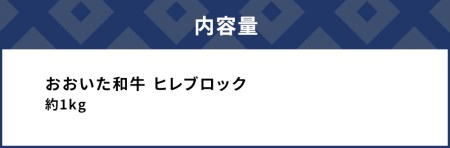 おおいた和牛 ヒレブロック約1kg 牛肉 和牛 豊後牛 国産牛 赤身肉 焼き肉 焼肉 大分県産 九州産 津久見市 国産