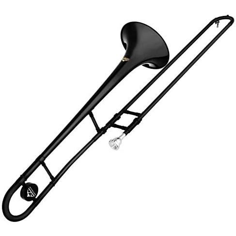 Eastrock Trombone Bb Tenor Slide Black Brass Musical Instrument with Hard Case Mouthpiece for Standard Student Beginner