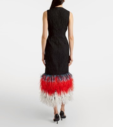 Roksanda Zua feather-trimmed midi dress