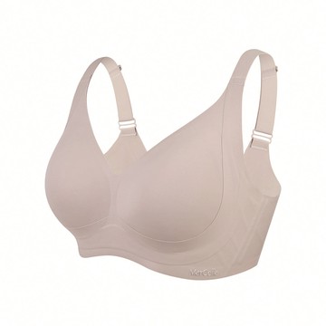 【深杯包覆】加強集中無痕無鋼圈內衣 - L / 奶茶色