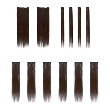 Euro Hair 扣式真髮接髮片 12片  1個  40 橘棕色