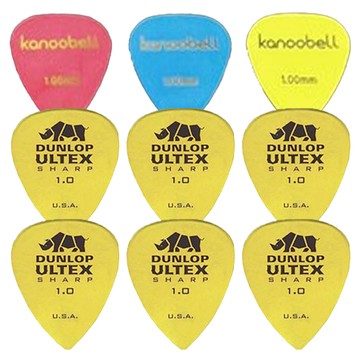 Dunlop Ultex Sharp 吉他彈片 1mm 6片 + Kanoobell 撥片 3片  1組