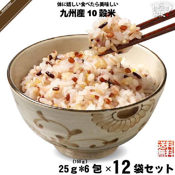 「12個セット」 九州産 十穀米 （25g×6袋） 雑穀 雑穀米 10穀