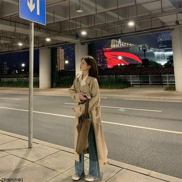 女裝風衣秋冬季韓系小個子中長款寬鬆潮流大衣氣質英倫風外套