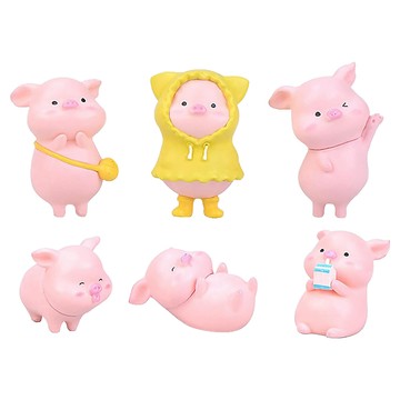 Fores 小豬迷你公仔6款套組  迷你  1套