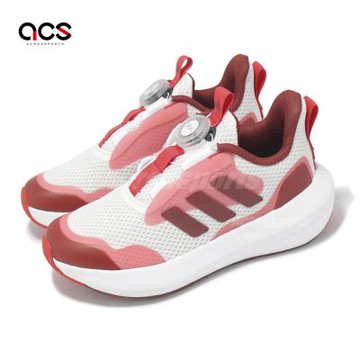 adidas 慢跑鞋 FortaRun 3 BOA K 中童 小朋友 白 紅 旋鈕 運動鞋 愛迪達 JP5803