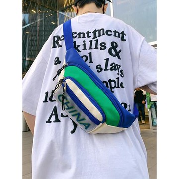 大童斜挎包男孩運動休閑兒童小背包單肩包大容量胸包青少年腰包潮