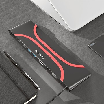 聯想USB-C拓展塢type-C桌面底座dockX390 X280 X1轉換器T480 T490