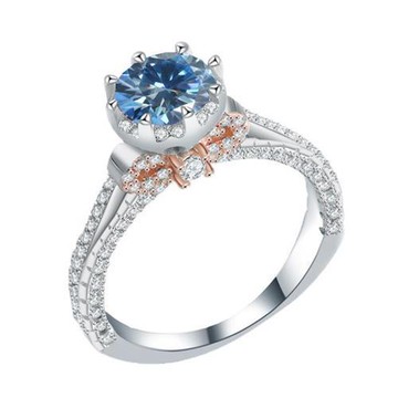 現貨+預購 頂級莫桑鑽石戒指925純銀戒指婚戒女鑽戒子求婚戒情人節禮物-領結微鑲嵌3色74lp64【獨家進口】【米蘭精品】