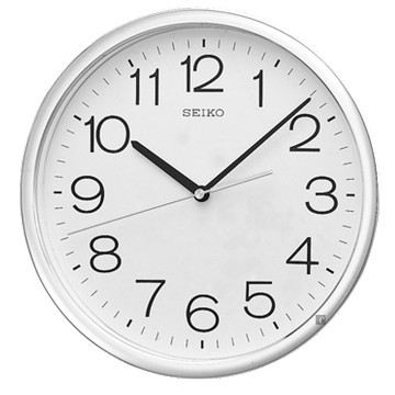 SEIKO SEIKO 精工 指針式時尚時鐘 掛鐘-銀框 QXA014S
