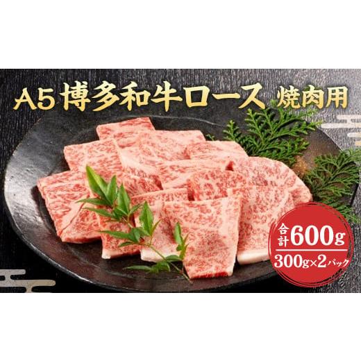 ふるさと納税 福岡県 岡垣町 福岡県産 A5 博多 和牛 ロース 焼肉用 600g(300g×2パック) 冷凍