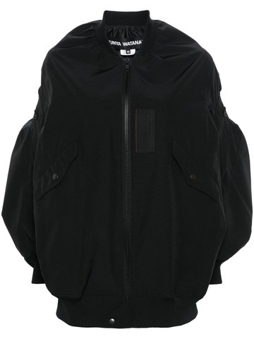 Junya Watanabe - puff-sleeve bomber jacket - women - Cotton/Polyester/Polyester - L - Black