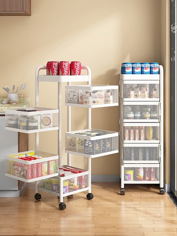 廚房置物架落地多層移動零食小推車衛生間多功能臥室床頭收納架子