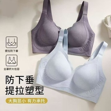 可可裡🌺無痕大碼提拉內衣女上託防下垂大胸顯小收副乳夏季薄款調整型文胸