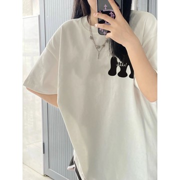 【24時出貨】100%棉短袖 t恤女 寬鬆設計感短袖 小衆ins上衣 港味女生上衣 休閑百搭短袖 女生上衣